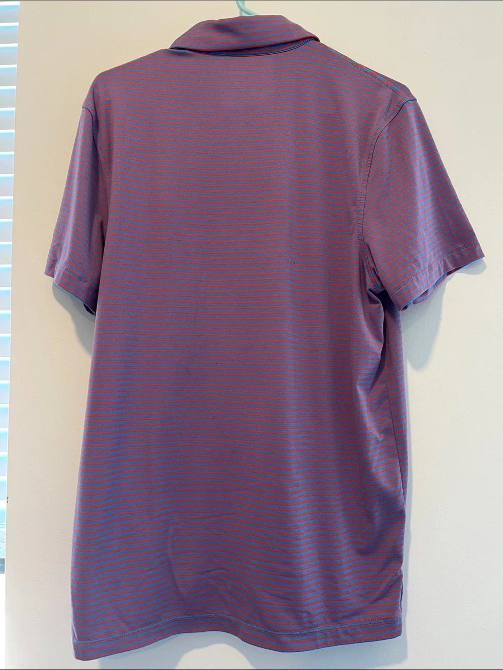 J. Crew Men's Red and Blue Striped Polo